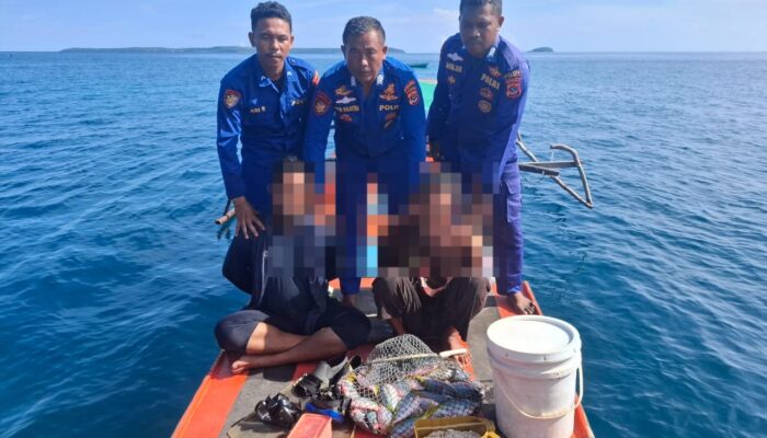 Polair Sikka Tangkap Basah Nelayan Pembom Ikan di TWA Teluk Maumere