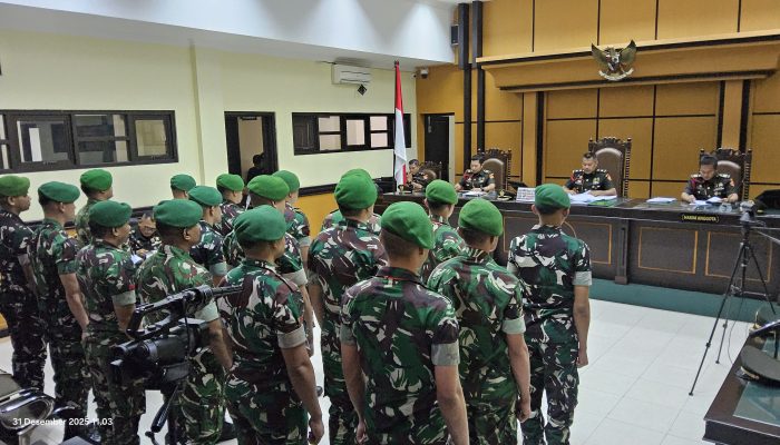 Terdakwa Letda Made Juni dan Letda Thorik Singajulu divonis 9 Tahun Penjara, 15 Lainnya 6 Tahun.