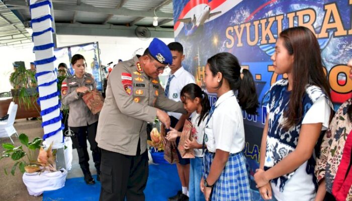 Polairud Polda NTT Rayakan HUT 75 Hanya dengan Doa dan Bakti Sosial,